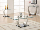 Pruitt Glass Top Coffee Table Clear and Satin - My Sweet Home Furniture (Queens, NY)