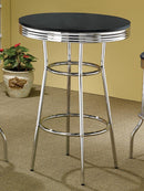 Theodore Round Bar Table Black and Chrome - My Sweet Home Furniture (Queens, NY)