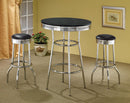 Theodore Round Bar Table Black and Chrome - My Sweet Home Furniture (Queens, NY)