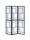 Damis 3-panel Folding Floor Screen Black and White - My Sweet Home Furniture (Queens, NY)