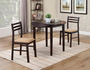Bucknell 3-piece Dining Set with Drop Leaf Cappuccino and Tan - My Sweet Home Furniture (Queens, NY)