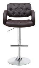 Brandi Adjustable Bar Stool Chrome and Brown - My Sweet Home Furniture (Queens, NY)