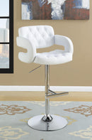 Brandi Adjustable Bar Stool Chrome and White - My Sweet Home Furniture (Queens, NY)