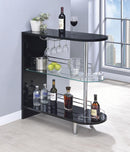 Adolfo 3-tier Bar Table Glossy Black and Clear - My Sweet Home Furniture (Queens, NY)