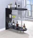 Adolfo 3-tier Bar Table Glossy Black and Clear - My Sweet Home Furniture (Queens, NY)