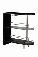 Adolfo 3-tier Bar Table Glossy Black and Clear - My Sweet Home Furniture (Queens, NY)