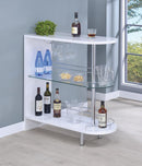 Adolfo 3-tier Bar Table Glossy White and Clear - My Sweet Home Furniture (Queens, NY)