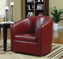 Turner Upholstery Sloped Arm Accent Swivel Chair Red - My Sweet Home Furniture (Queens, NY)