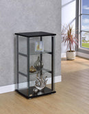 Cyclamen 3-shelf Glass Curio Cabinet Black and Clear - My Sweet Home Furniture (Queens, NY)