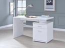 Irving 2-drawer Office Desk with Cabinet White - My Sweet Home Furniture (Queens, NY)