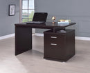 Irving 2-drawer Office Desk with Cabinet Cappuccino - My Sweet Home Furniture (Queens, NY)