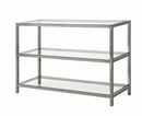 Trini Sofa Table with Glass Shelf Black Nickel - My Sweet Home Furniture (Queens, NY)