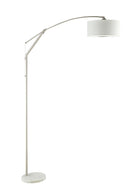 Moniz Adjustable Arched Arm Floor Lamp Chrome and White - My Sweet Home Furniture (Queens, NY)