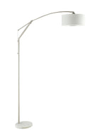 Moniz Adjustable Arched Arm Floor Lamp Chrome and White - My Sweet Home Furniture (Queens, NY)