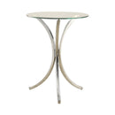 Eloise Round Accent Table with Curved Legs Chrome - My Sweet Home Furniture (Queens, NY)