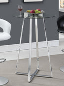 Zanella Glass Top Bar Table Chrome - My Sweet Home Furniture (Queens, NY)