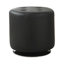 Bowman Round Upholstered Ottoman Black - My Sweet Home Furniture (Queens, NY)