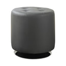 Bowman Round Upholstered Ottoman Grey - My Sweet Home Furniture (Queens, NY)