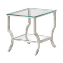 Saide Square End Table with Mirrored Shelf Chrome - My Sweet Home Furniture (Queens, NY)