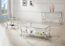 Saide Rectangular Coffee Table with Mirrored Shelf Chrome - My Sweet Home Furniture (Queens, NY)