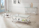 Saide Rectangular Sofa Table with Mirrored Shelf Chrome - My Sweet Home Furniture (Queens, NY)
