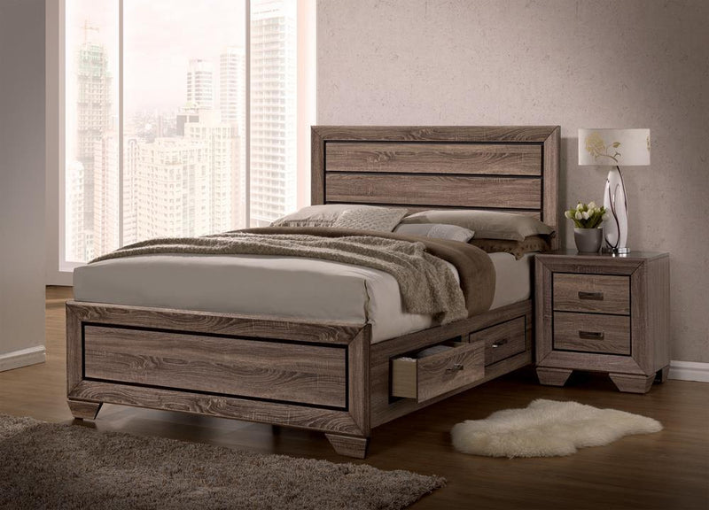 Kauffman Queen Panel Bed Washed Taupe - My Sweet Home Furniture (Queens, NY)