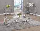Lille Glass Top Square End Table Accents Chrome - My Sweet Home Furniture (Queens, NY)