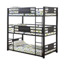 Rogen Twin Triple Bunk Bed Dark Bronze - My Sweet Home Furniture (Queens, NY)