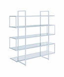 Elmer 5-shelf Bookcase Chrome and Clear - My Sweet Home Furniture (Queens, NY)