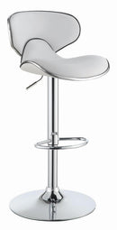 Edenton Upholstered Adjustable Height Bar Stools White and Chrome (Set of 2) - My Sweet Home Furniture (Queens, NY)
