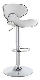 Edenton Upholstered Adjustable Height Bar Stools White and Chrome (Set of 2) - My Sweet Home Furniture (Queens, NY)