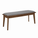 Alfredo Upholstered Dining Bench Grey and Natural Walnut - My Sweet Home Furniture (Queens, NY)