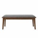 Alfredo Upholstered Dining Bench Grey and Natural Walnut - My Sweet Home Furniture (Queens, NY)