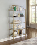 Serena 5-tier Tempered Glass Shelves Bookcase Matte Gold - My Sweet Home Furniture (Queens, NY)