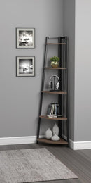 Jacksonville 5-tier Corner Bookcase Aged Walnut - My Sweet Home Furniture (Queens, NY)