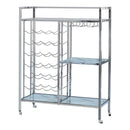 Derion Glass Shelf Serving Cart with Casters Chrome - My Sweet Home Furniture (Queens, NY)