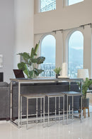 Cassidy 4-piece Rectangular Counter Height Set Dark Oak and Chrome - My Sweet Home Furniture (Queens, NY)