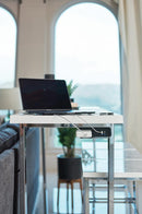 Marmot 4-piece Rectangular Counter Height Set White Marble and Chrome - My Sweet Home Furniture (Queens, NY)