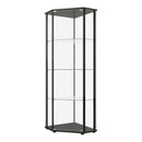 Zenobia Glass Shelf Curio Cabinet Clear and Black - My Sweet Home Furniture (Queens, NY)