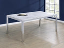 Athena Rectangle Dining Table with Marble Top Chrome - My Sweet Home Furniture (Queens, NY)