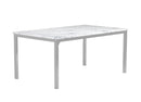 Athena Rectangle Dining Table with Marble Top Chrome - My Sweet Home Furniture (Queens, NY)