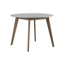 Breckenridge Round Dining Table Matte White and Natural Oak - My Sweet Home Furniture (Queens, NY)