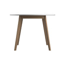 Breckenridge Round Dining Table Matte White and Natural Oak - My Sweet Home Furniture (Queens, NY)