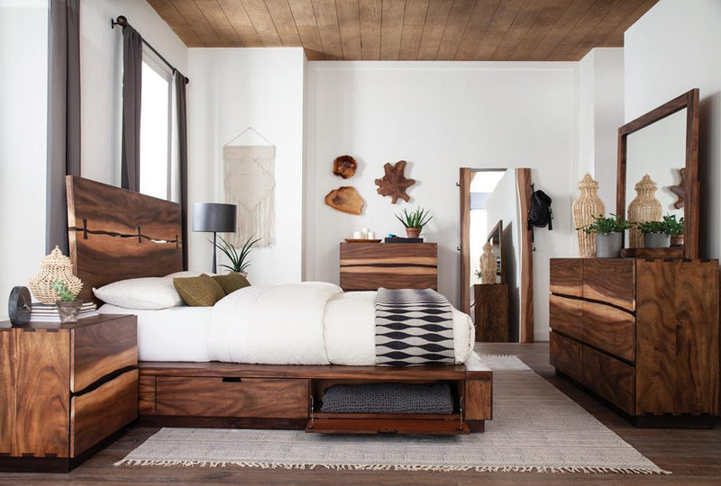 Winslow California King, E.King & Queen Bed Smokey Walnut and Coffee Bean - My Sweet Home Furniture (Queens, NY)