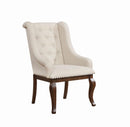 Brockway Tufted Arm Chairs Cream and Antique Java (Set of 2) - My Sweet Home Furniture (Queens, NY)
