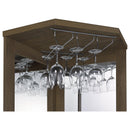 Alviso Corner Bar Cabinet with Stemware Rack Rustic Oak - My Sweet Home Furniture (Queens, NY)