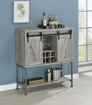 Claremont Sliding Door Bar Cabinet with Lower Shelf Grey Driftwood - My Sweet Home Furniture (Queens, NY)