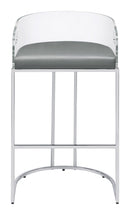 Thermosolis Acrylic Back Bar Stools Grey and Chrome (Set of 2) - My Sweet Home Furniture (Queens, NY)