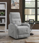 Howie Tufted Upholstered Power Lift Recliner Grey - My Sweet Home Furniture (Queens, NY)