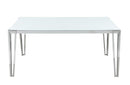 Pauline Rectangular Dining Table with Metal Leg White and Chrome - My Sweet Home Furniture (Queens, NY)